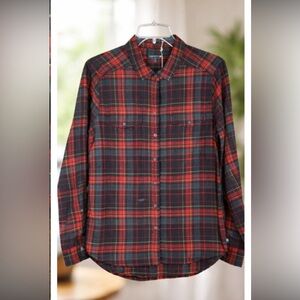 Toad&Co Red and Black Plaid Women's Top